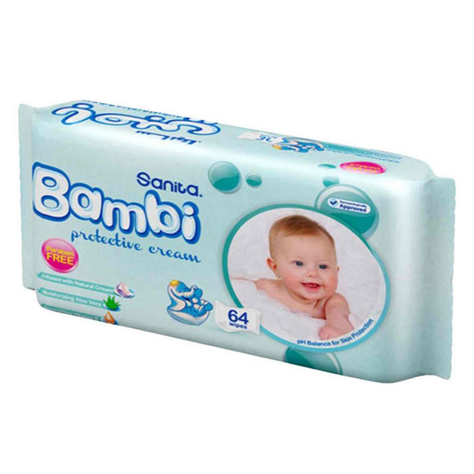 Sanita Bambi Baby Wipes Protective Cream 64 Pieces