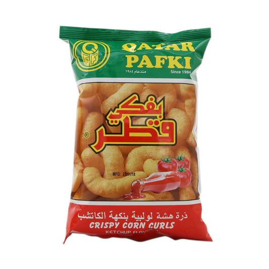 Qatar Pafki Crispy Corn Curls Ketchup Flavour 80g