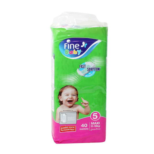 Fine Baby Diapers Jumbo Pack Size 5 Maxi, 11-18kg, 40_s