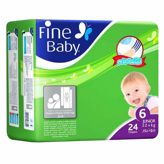 Fine Baby Diapers DoubleLock Technology Size 6 Junior 16+ kg Economy Pack of 24 diapers
