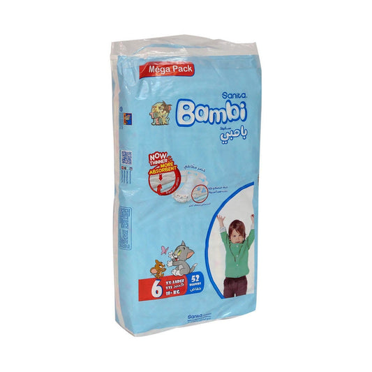 Sanita Bambi Baby Diapers Size 6, 16+kg, 52pcs