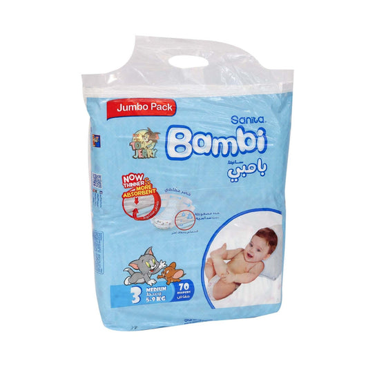 Sanita Bambi Diapers Size 3, 5-9kg, 70pcs