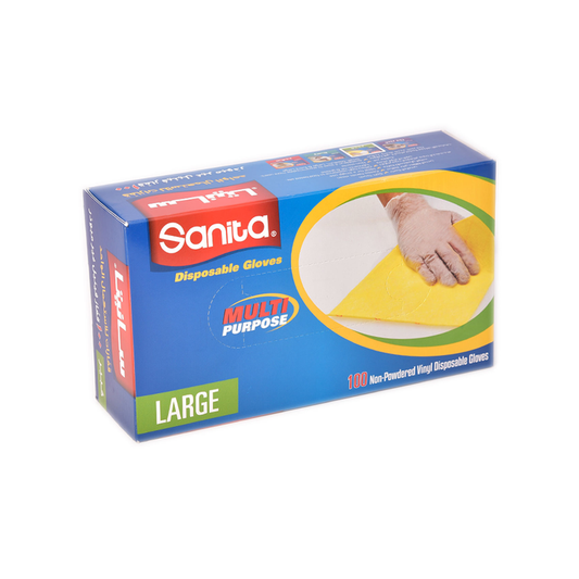 Sanita Vinyl Gloves Non Powdered Large 100_s