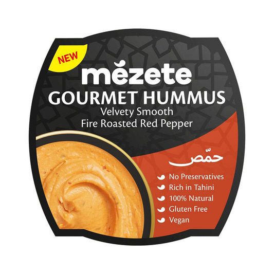 Mezete Hummus Gourmet Fire Roasted Red Pepper 215g