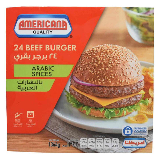Americana Quality Beef Burger Arabic Spices 1344g
